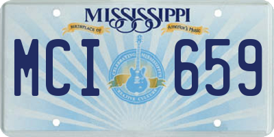 MS license plate MCI659