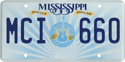 MS license plate MCI660