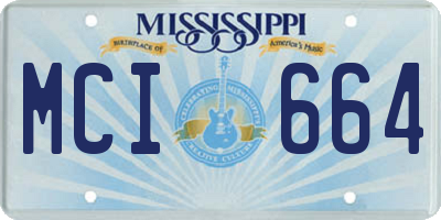 MS license plate MCI664