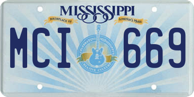 MS license plate MCI669