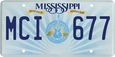 MS license plate MCI677