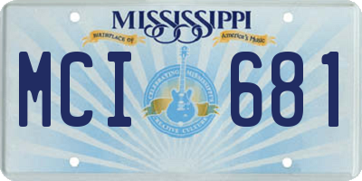 MS license plate MCI681