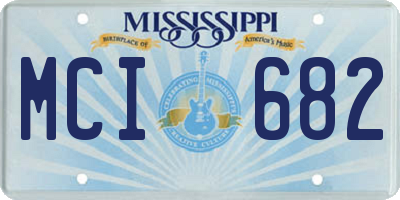 MS license plate MCI682