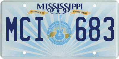 MS license plate MCI683