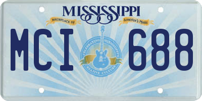 MS license plate MCI688