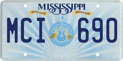 MS license plate MCI690