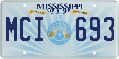 MS license plate MCI693