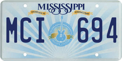 MS license plate MCI694