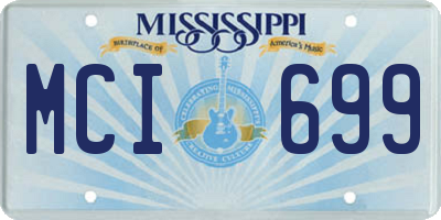 MS license plate MCI699
