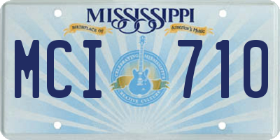 MS license plate MCI710