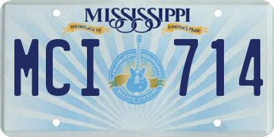 MS license plate MCI714