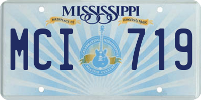 MS license plate MCI719