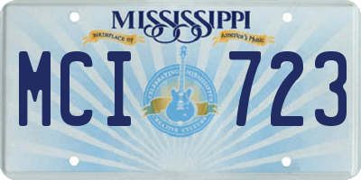 MS license plate MCI723