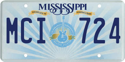 MS license plate MCI724