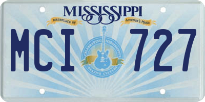 MS license plate MCI727