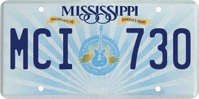 MS license plate MCI730