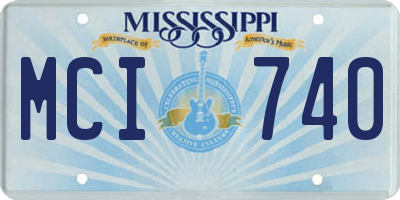 MS license plate MCI740