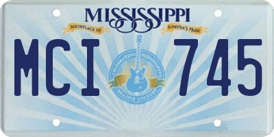 MS license plate MCI745
