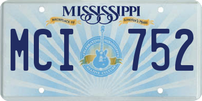 MS license plate MCI752