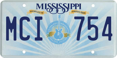 MS license plate MCI754