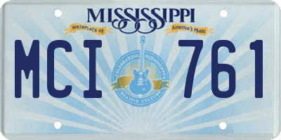 MS license plate MCI761