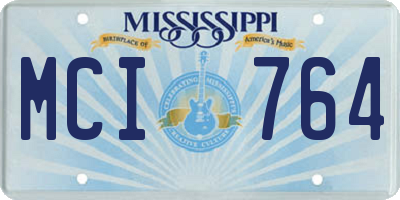 MS license plate MCI764