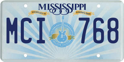 MS license plate MCI768