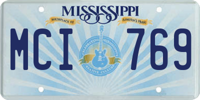 MS license plate MCI769