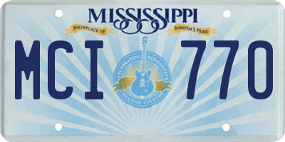 MS license plate MCI770