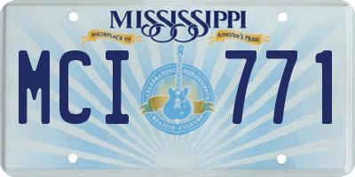 MS license plate MCI771