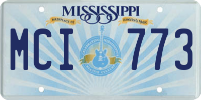 MS license plate MCI773