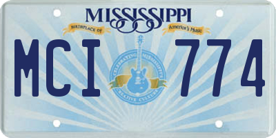 MS license plate MCI774