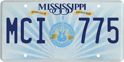 MS license plate MCI775