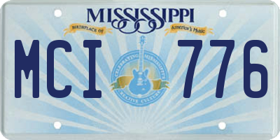 MS license plate MCI776