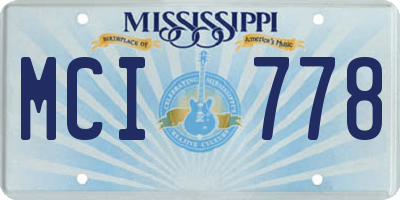 MS license plate MCI778