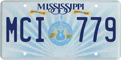MS license plate MCI779