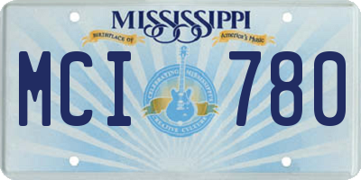 MS license plate MCI780