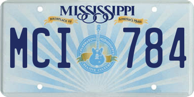 MS license plate MCI784