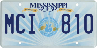 MS license plate MCI810