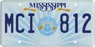 MS license plate MCI812