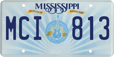 MS license plate MCI813