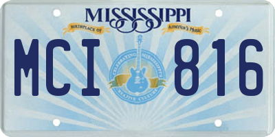 MS license plate MCI816