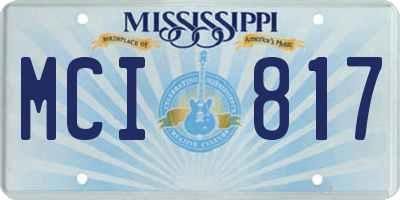 MS license plate MCI817