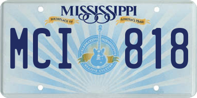 MS license plate MCI818
