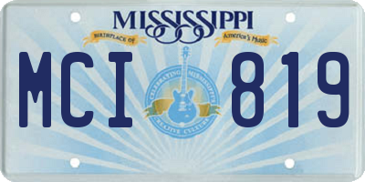 MS license plate MCI819