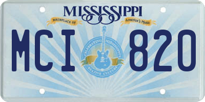 MS license plate MCI820