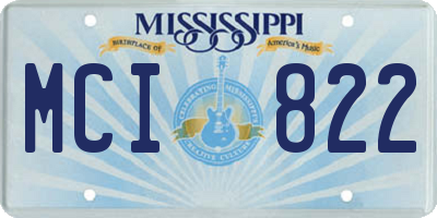 MS license plate MCI822