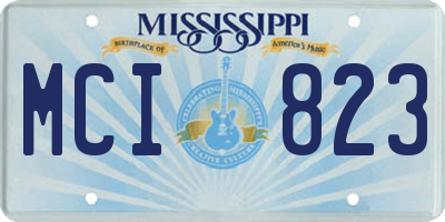 MS license plate MCI823