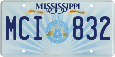 MS license plate MCI832