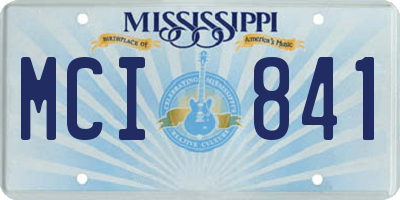 MS license plate MCI841